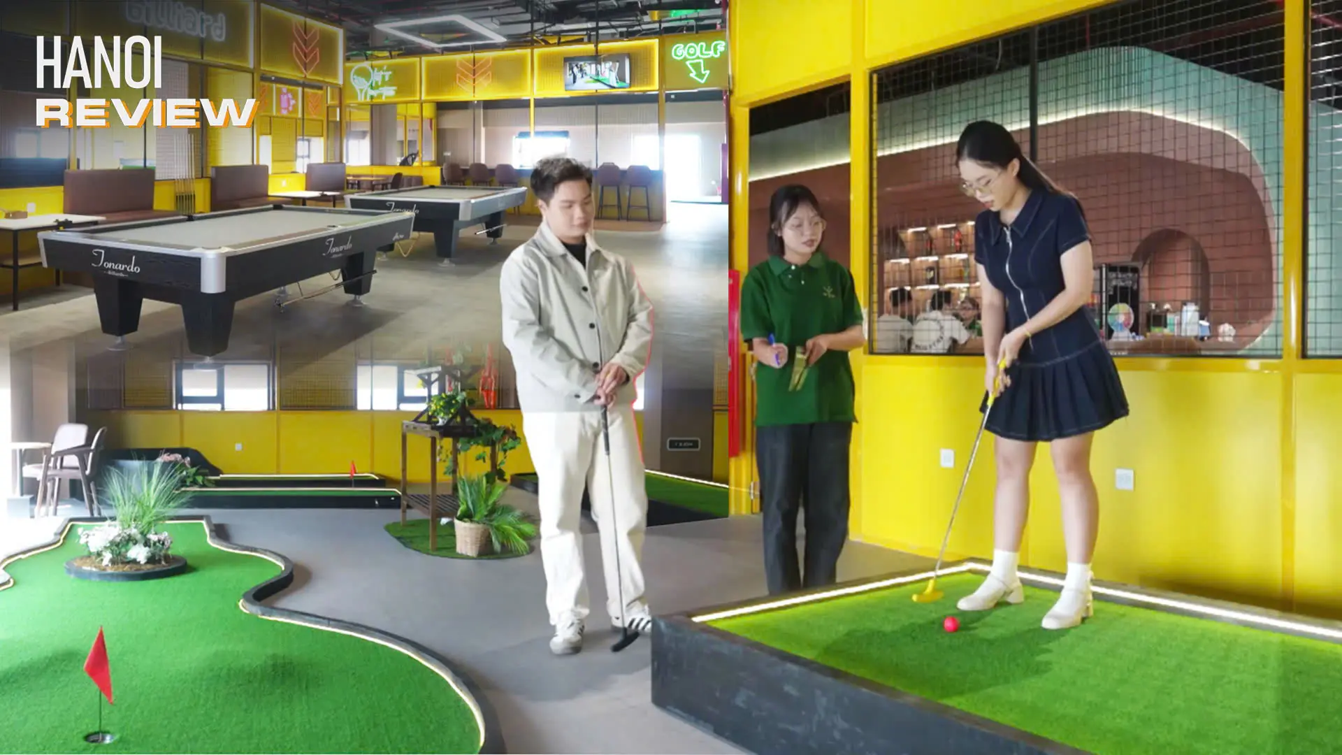 Tránh nóng với khu tổ hợp mini golf trong nhà | HANOI Review | 07/09/2025